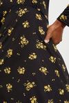 Dorothy Perkins Black Floral Ruched Midi Dress thumbnail 5