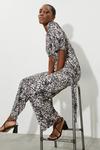 Dorothy Perkins Mono Abstract Print Belted Jumpsuit thumbnail 1