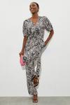 Dorothy Perkins Mono Abstract Print Belted Jumpsuit thumbnail 2