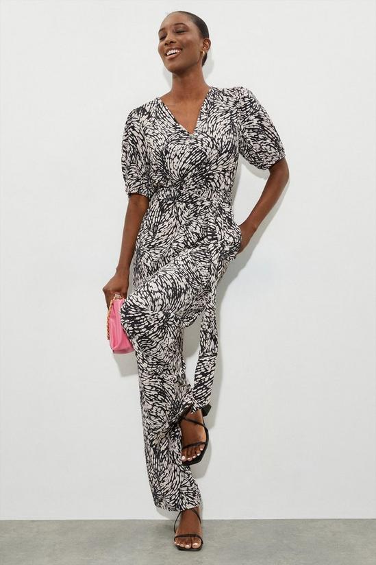 Dorothy Perkins Mono Abstract Print Belted Jumpsuit 2