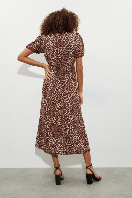 Dorothy Perkins Kitty Leopard Short Sleeve Button Midi Dress 3