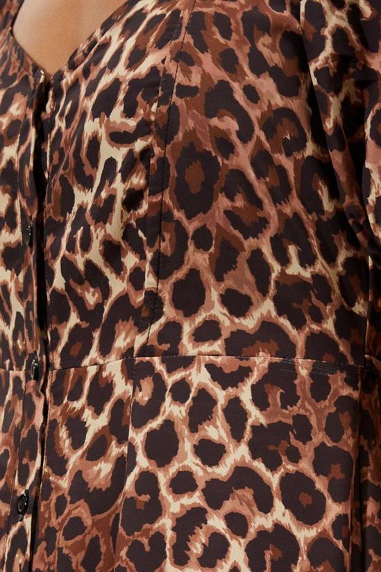 Dorothy Perkins Kitty Leopard Short Sleeve Button Midi Dress 5