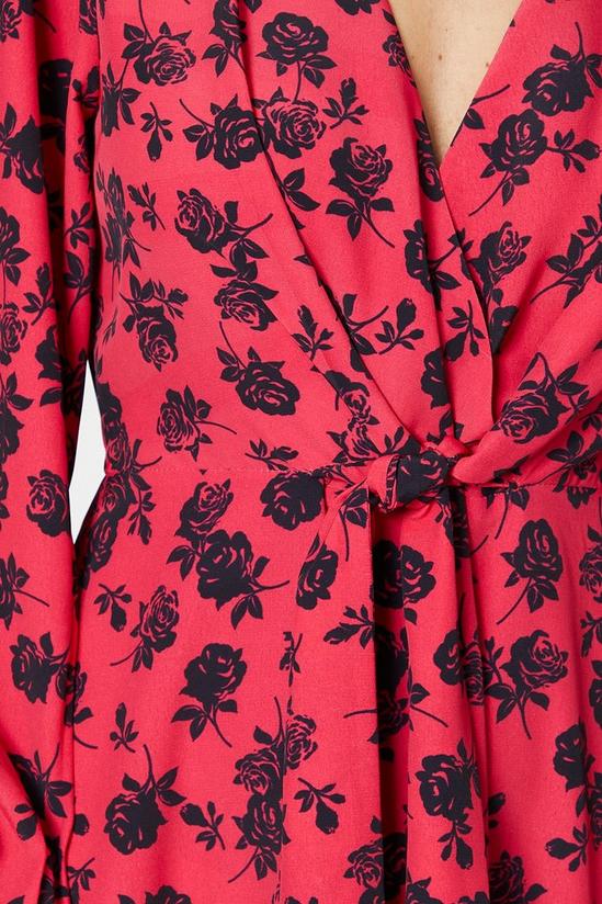 Dorothy Perkins Petite Red Floral Printed Midi Dress 2