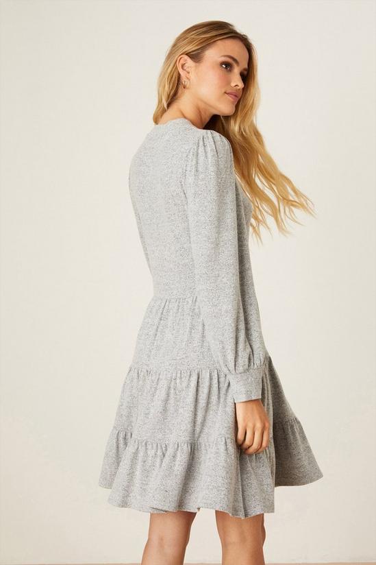Dorothy Perkins Grey Marl Soft Touch Tiered Mini Dress 3