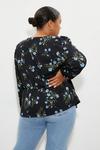 Dorothy Perkins Curve Floral Ruched Long Sleeve Top thumbnail 3