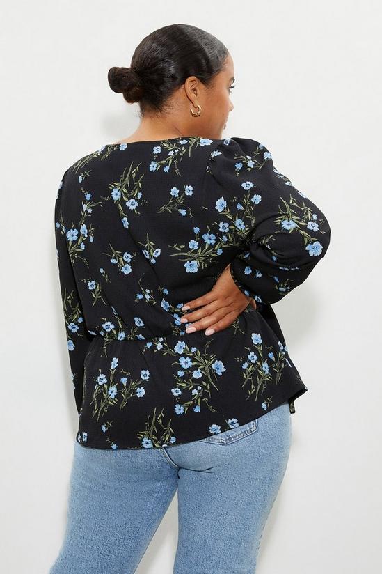 Dorothy Perkins Curve Floral Ruched Long Sleeve Top 3