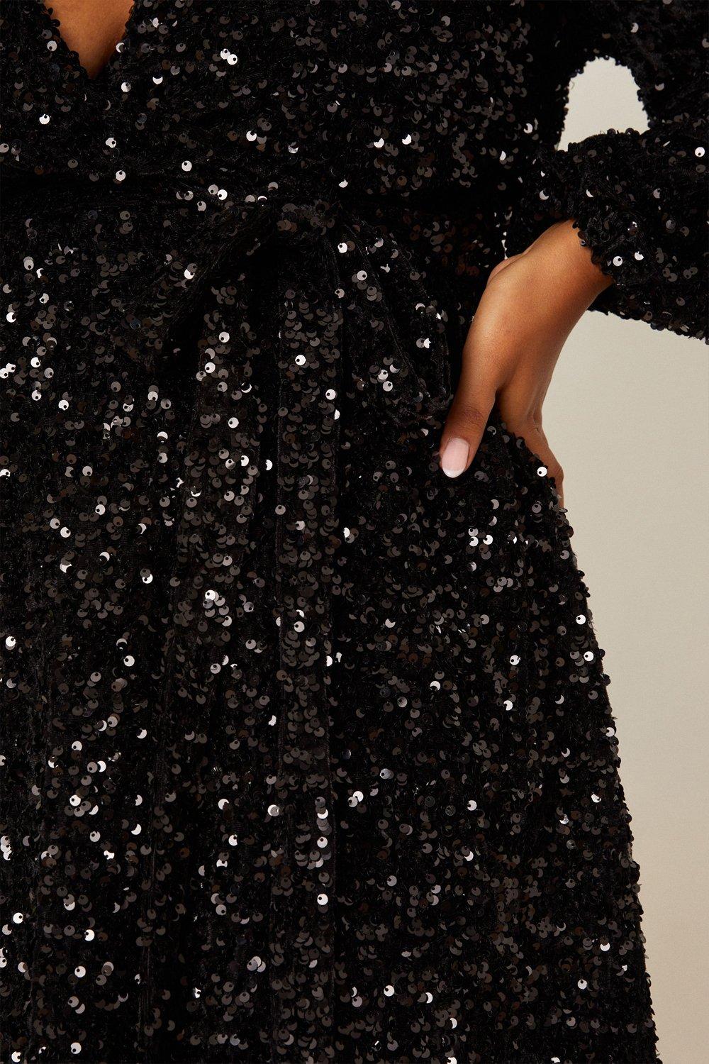 Dorothy perkins on sale black glitter dress