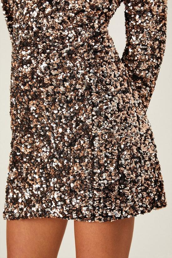 Dorothy Perkins Petite Bronze Sequin A Line Mini Dress 5