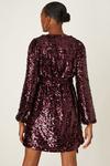 Dorothy Perkins Tall Burgundy Sequin Wrap Mini Dress thumbnail 3