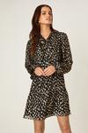 Dorothy Perkins Petite Gold Leopard Jacquard Smock Mini Dress thumbnail 1