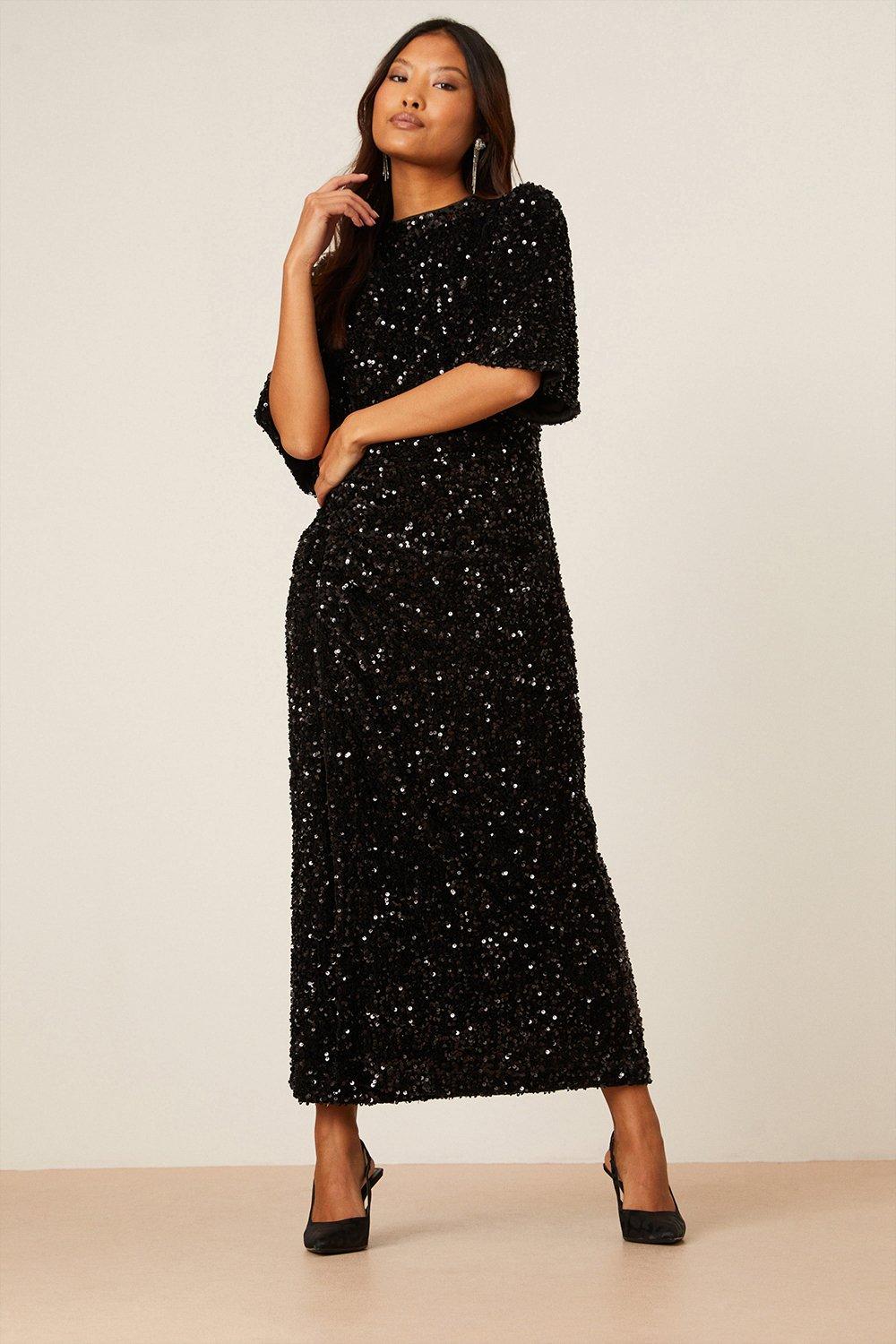 Dorothy perkins black sparkly on sale dress