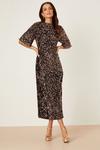 Dorothy Perkins Petite Bronze Wrap Velvet Sequin Midi Dress thumbnail 1