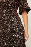 Dorothy Perkins Petite Bronze Wrap Velvet Sequin Midi Dress thumbnail 5