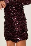 Dorothy Perkins Petite Berry Ruched Sequin Mini Dress thumbnail 5
