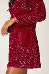 Dorothy Perkins Pink Velvet Sequin A Line Mini Dress thumbnail 3