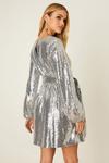 Dorothy Perkins Silver Sequin Belted Mini Dress thumbnail 3