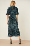 Dorothy Perkins Green Wrap Velvet Sequin Midi Dress thumbnail 3