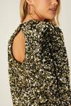 Dorothy Perkins Gold Velvet Sequin Mini Dress thumbnail 3