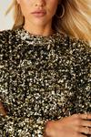 Dorothy Perkins Gold Velvet Sequin Mini Dress thumbnail 4