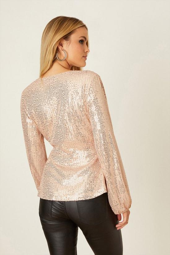 Dorothy Perkins Champagne Sequin Wrap Top 3