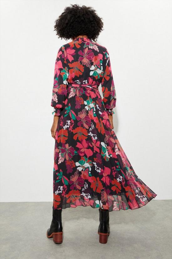 Dorothy Perkins Large Floral Print Pleated Skirt Midi Dress 2