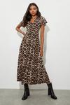 Dorothy Perkins Leopard Print Button Through Midi Dress thumbnail 2