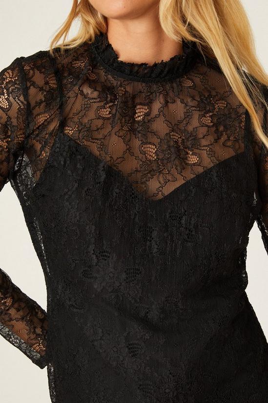 Dorothy Perkins Black Lace High Neck Blouse 4
