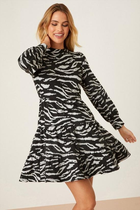 Dorothy Perkins Animal Print Soft Touch Tiered Mini Dress 1