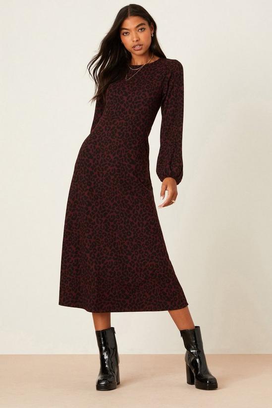 Dorothy Perkins Berry Leopard Soft Touch Midi Dress 2