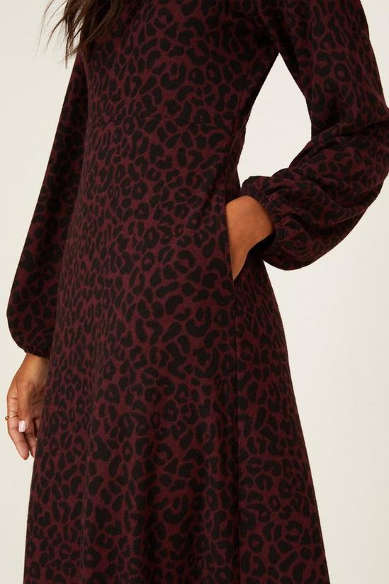 Dorothy Perkins Berry Leopard Soft Touch Midi Dress 4