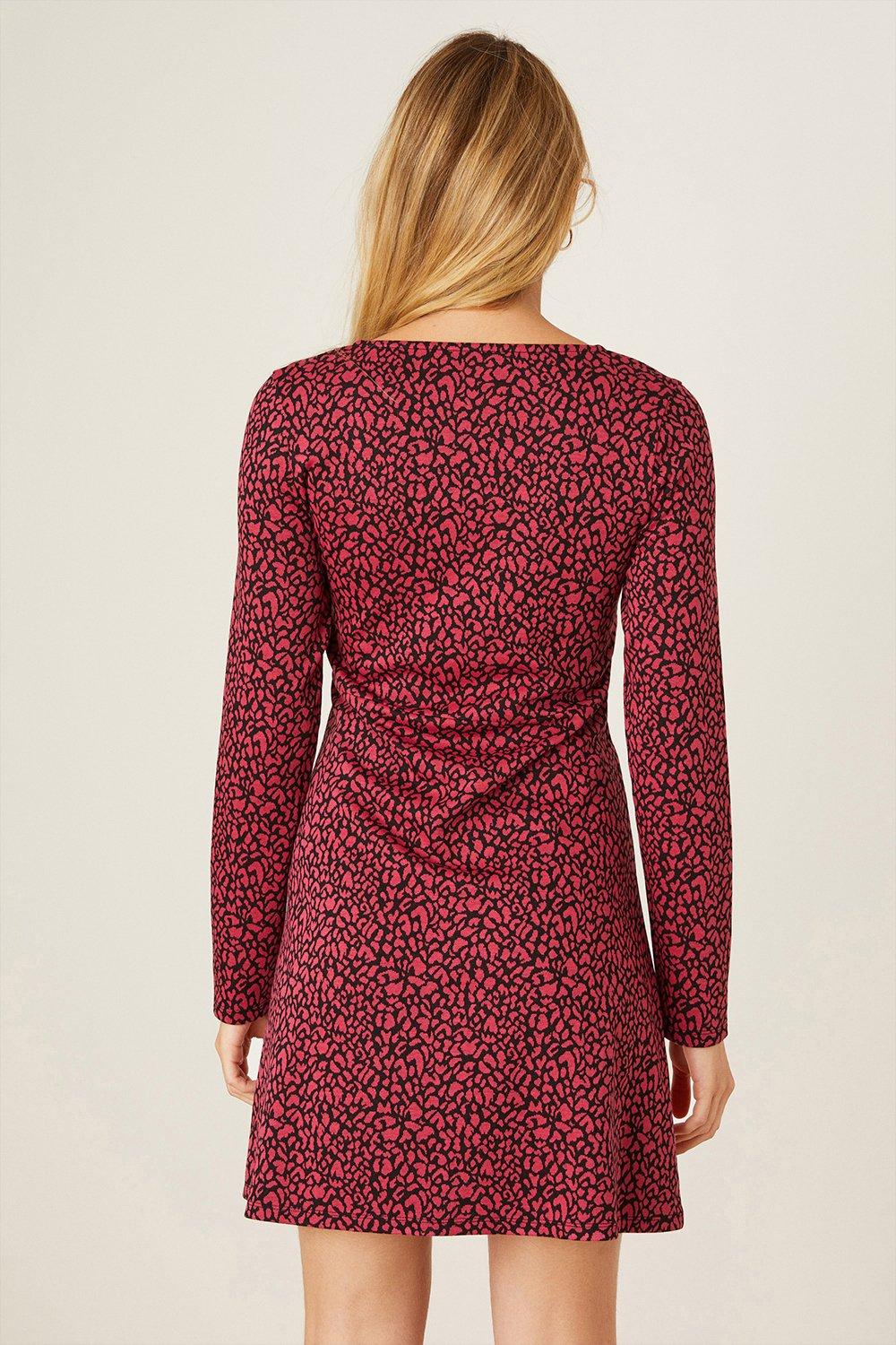 Dorothy perkins red shop leopard print dress