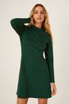 Dorothy Perkins Geo Jacquard High Neck Button Mini Dress thumbnail 2