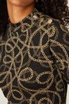 Dorothy Perkins Chain Jacquard High Neck Button Mini Dress thumbnail 4