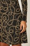Dorothy Perkins Chain Jacquard High Neck Button Mini Dress thumbnail 5