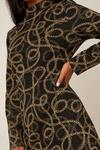 Dorothy Perkins Petite Chain Jacquard Long Sleeve Midi Dress thumbnail 4