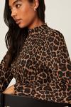 Dorothy Perkins Leopard Jacquard High Neck Midi Dress thumbnail 4