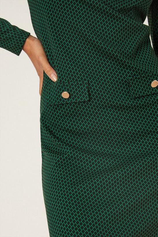 Dorothy Perkins Tall Green Geo Jacquard Shift Mini Dress 4