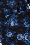 Dorothy Perkins Petite Blue Floral Print Mesh Midi Dress thumbnail 5