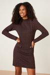 Dorothy Perkins Chain Jacquard Long Sleeve Shift Mini Dress thumbnail 1