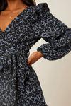 Dorothy Perkins Petite Floral Long Sleeve Wrap Mini Dress thumbnail 4