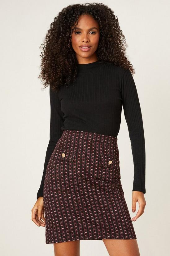Dorothy Perkins Chain Design Jacquard Mini Skirt 1