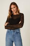 Dorothy Perkins Pleated Lace Long Sleeve Top thumbnail 1