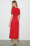 Dorothy Perkins Red Spot Ruched Front Midi Dress thumbnail 3