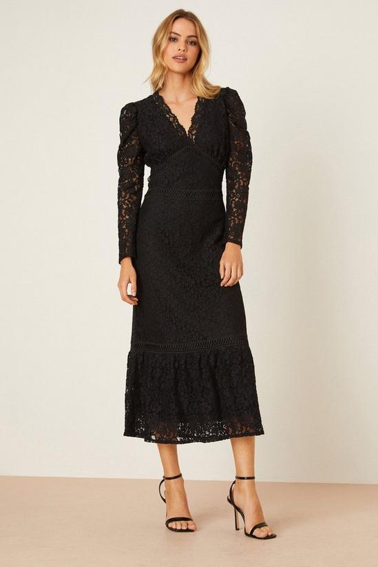 Dorothy Perkins V Neck Lace Midi Dress 1