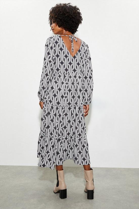 Dorothy Perkins Maddie Mono Geo Long Sleeve Midi Dress 3