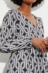 Dorothy Perkins Maddie Mono Geo Long Sleeve Midi Dress thumbnail 4