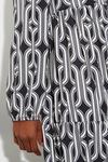 Dorothy Perkins Maddie Mono Geo Long Sleeve Midi Dress thumbnail 5