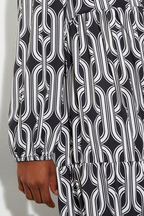 Dorothy Perkins Maddie Mono Geo Long Sleeve Midi Dress 5