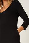 Dorothy Perkins Black Long Sleeve Midi Dress With Pockets thumbnail 4