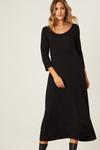 Dorothy Perkins Black Long Sleeve Midi Dress With Pockets thumbnail 5
